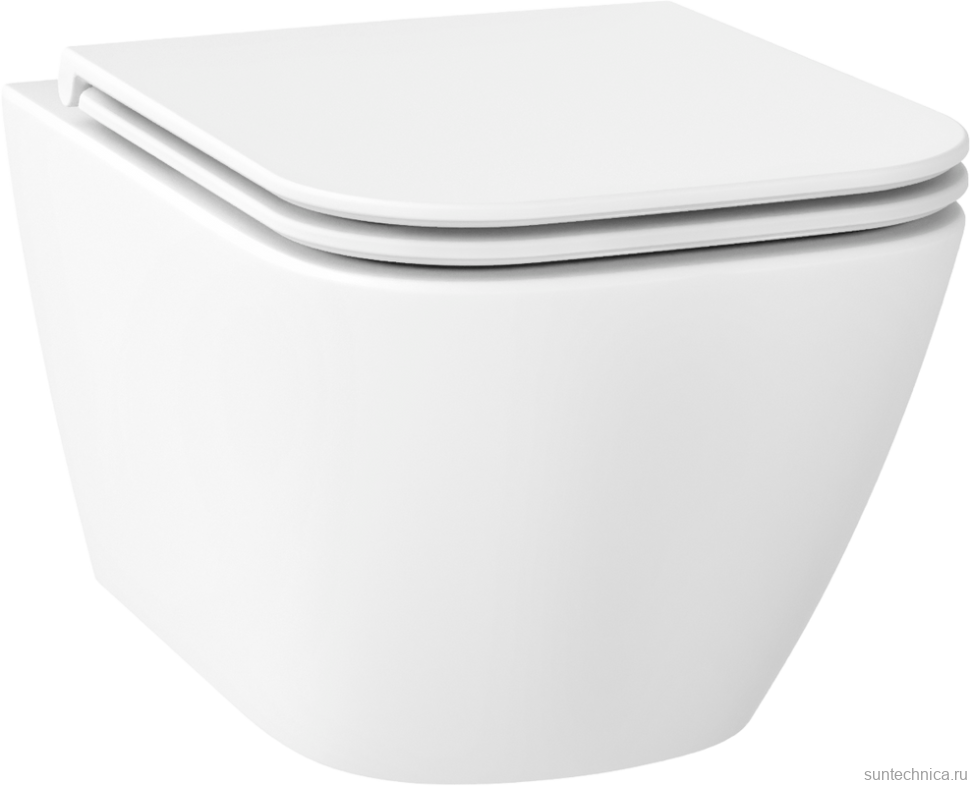 Унитаз подвесной Wellsee Pure BY Wellsee 182603001 безободковый, с микролифтом, матовый белый