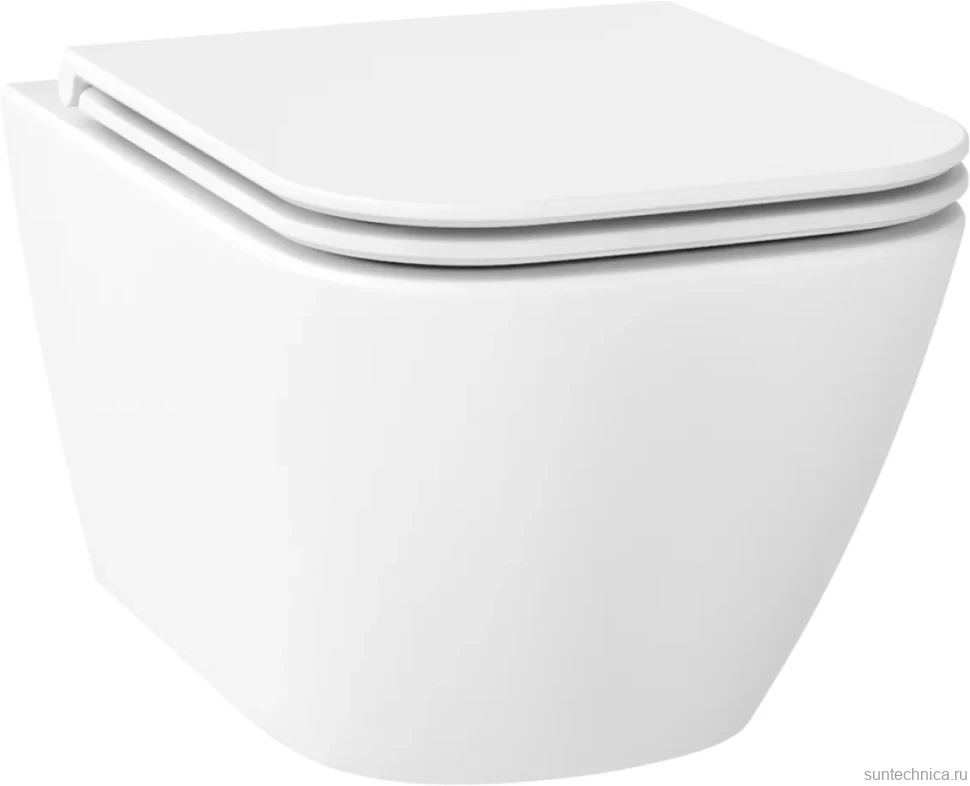 Унитаз подвесной Wellsee Pure BY Wellsee 182603001 безободковый, с микролифтом, матовый белый