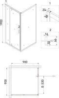 Душевой уголок Niagara Nova NG-0290-08 BLACK 90x90, квадратный, черный