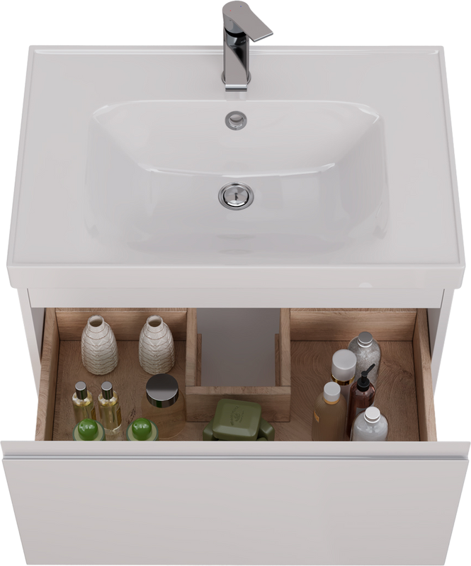 Мебель для ванной комнаты Lemark Veon mini 70 белая глянцевая, 1 ящик