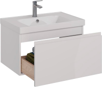Мебель для ванной комнаты Lemark Veon mini 70 белая глянцевая, 1 ящик