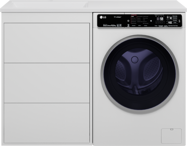 Тумба с раковиной Brevita Grafit 60 L, под стиральную машину, раковина Гавана