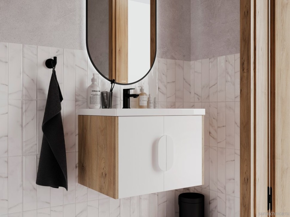 Смеситель для раковины Cersanit Вайб (Vibe) 68926 матовый черный