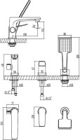 Смеситель на борт ванны Lemark Bronx LM3745GM графит