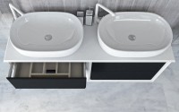 Тумба с раковиной Cezares Bellagio 140 со столешницей grafite