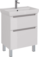 Тумба под раковину Lemark Buno 70 белая глянцевая, 2 ящика