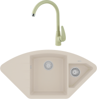 Комплект Мойка Lemark Irkana 980 9910048 шампань + Смеситель Linara LM0405PSH шампань