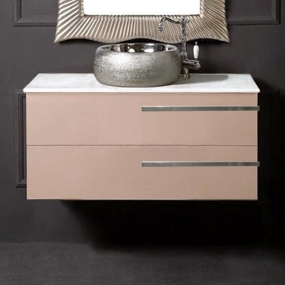 Тумба с раковиной Armadi Art NeoArt 100 капучино с ручками Luce хром