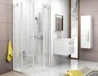 Душевой уголок Ravak Chrome CSKK4-80 Transparent, белый профиль