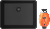 Комплект Мойка Omoikiri Omi 53-U/I Ultra-GB графит + Измельчитель Nagare 500