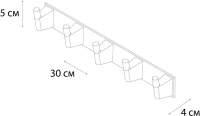 Крючок Fixsen Trend Gold 99005-5 матовое золото, 5 крючков Крючок Fixsen Trend Gold 99005-5 матовое золото, 5 крючков