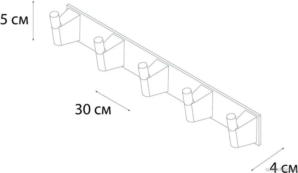 Крючок Fixsen Trend Gold 99005-5 матовое золото, 5 крючков