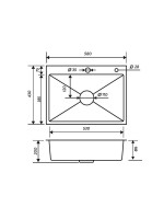 Мойка кухонная РМС MR-5843 c корзиной и дозатором, нержавеющая сталь