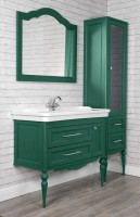 Тумба с раковиной ValenHouse Эстетика 105 АС 100, зеленая, подвесная, ручки хром, раковина Модерн