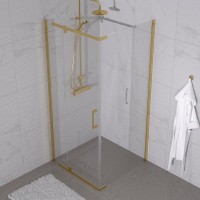 Душевой уголок Triton Терра -Голд 90х90, профиль золото, стекло прозрачное