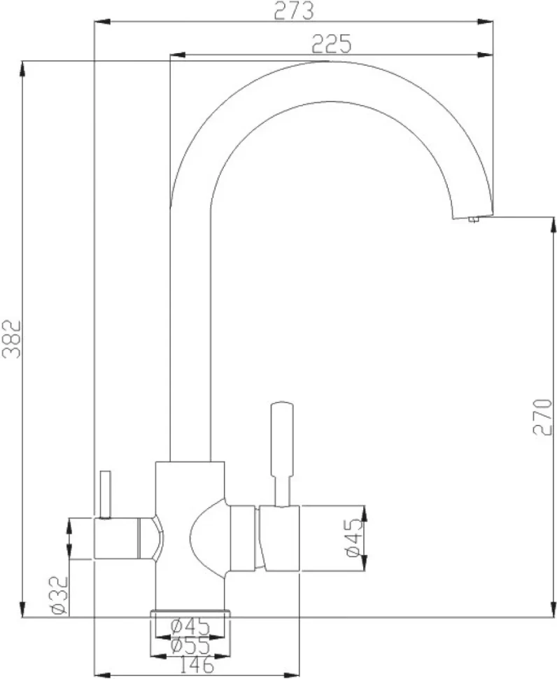 Смеситель для кухни Steel Hammer SH 713 BLACK BR