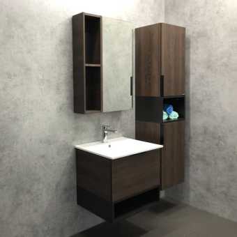 Мебель для ванной Comforty Франкфурт 60, подвесная, дуб шоколадно-коричневый