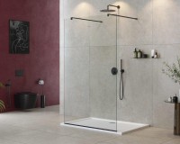 Душевая перегородка Cezares Liberta -L-2-130-120-C-NERO профиль черный, стекло прозрачное