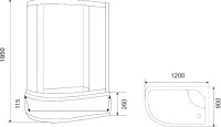 Душевой уголок Parly ZFM1201 R 120x80, с поддоном, правый, профиль хром