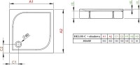 Поддон для душа Radaway Delos C900 с панелью и сифоном