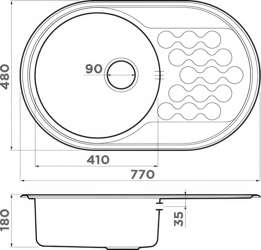 Комплект Мойка Omoikiri Kasumigaura 77 + Измельчитель Nagare slim 500