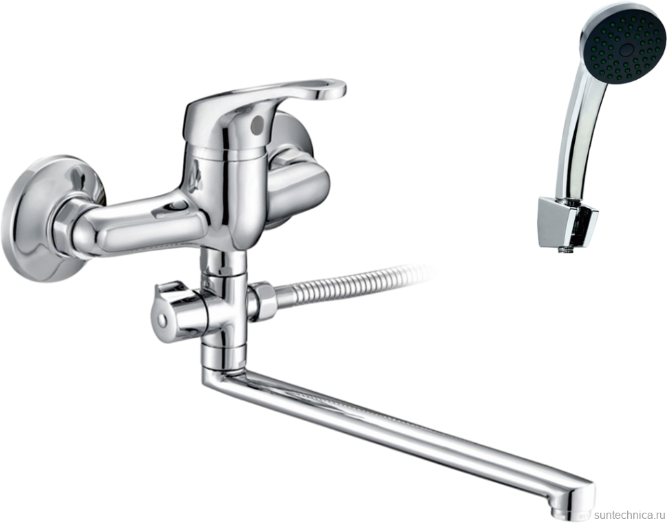 Смеситель с длинным изливом для ванны D-lin 310-2 D140310-2 хром