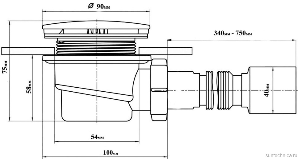 Поддон для душа Royal Bath HP RB 90HP с сифоном