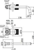 Смеситель для раковины Paffoni JO JO006CR70 С ВНУТРЕННЕЙ ЧАСТЬЮ хром