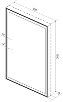 Зеркало Wellsee 7 Rays’ Spectrum 80х120 с фронтальной подсветкой, черное матовое