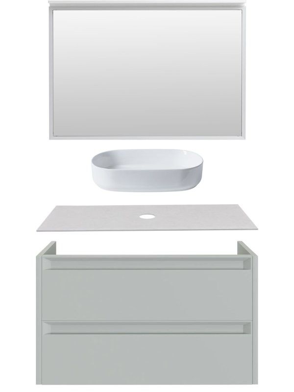 Мебель для ванной комнаты Allen Brau Fantasy 2.0 120 матовый папирус, столешница бежевая, раковина Fantasy Oval 55, белая