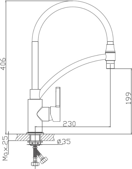 Смеситель для кухни Haiba HB72505 хром, серый
