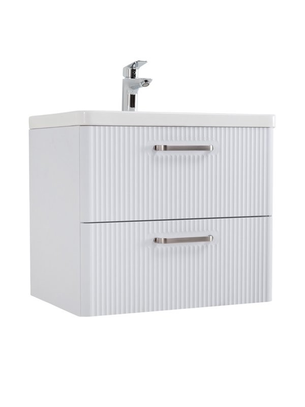 Мебель для ванной комнаты BelBagno Due 50 ручки матовый атласный никель, bianco lucido