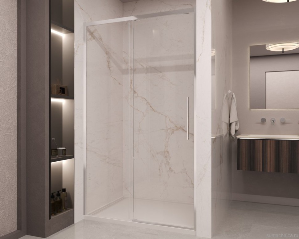 Душевая дверь в нишу Vincea Stella VDS-1ST160CL 160 см, профиль хром, стекло прозрачное