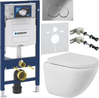 Комплект Унитаз подвесной BelBagno Amanda BB051CHR безободковый + Крышка Norma BB865SC с микролифтом + Инсталляция Geberit Duofix UP 320 111.300.00.5 + Кнопка Sigma 01 115.770.21.5 хром + Крепления 111.815.00.1 к стене + Звукоизоляция