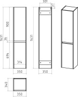 Шкаф пенал для ванной Brevita Balaton R, белый