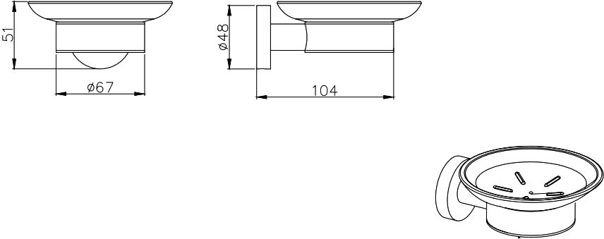 Набор Стакан AQUATEK Вега AQ4004CR + Мыльница AQ4003CR