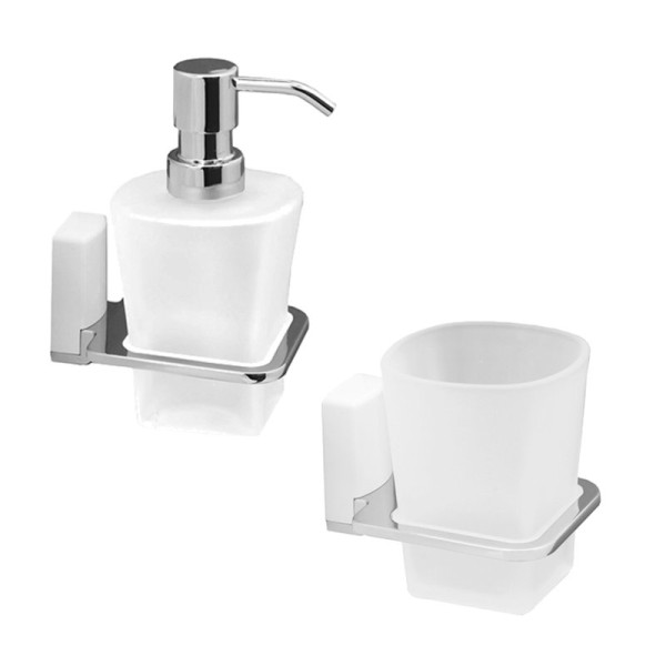 Набор Стакан Wasserkraft Leine White K-5028WHITE + Дозатор K-5099WHITE