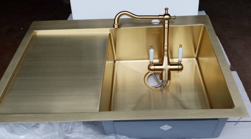 Смеситель для кухни Seaman Visconti SSL-7517-LG light gold