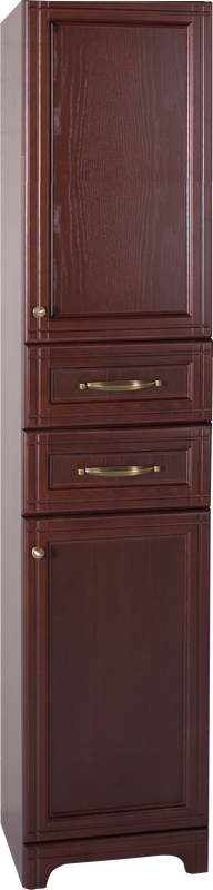 Шкаф пенал для ванной ASB-Woodline Берта 40/2 антикварный орех