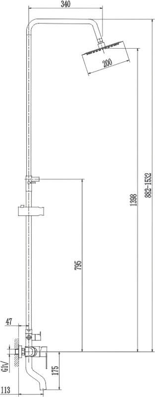 Душевая стойка Haiba HB801-2 сталь