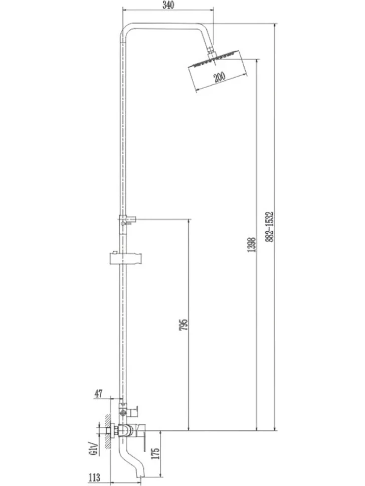 Душевая стойка Haiba HB801-2 сталь