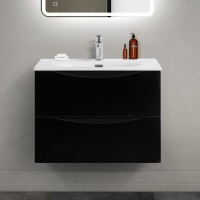 Тумба с раковиной BelBagno Marino-cer-mini 70 подвесная, nero lucido