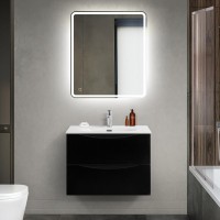 Тумба с раковиной BelBagno Marino-cer-mini 70 подвесная, nero lucido