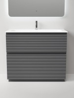 Мебель для ванной комнаты Sancos Folk Floor 100 напольная, grey soft, раковина CN7013