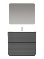 Мебель для ванной комнаты Sancos Folk Floor 100 напольная, grey soft, раковина CN7013