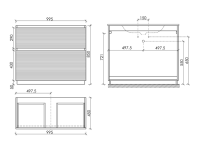 Мебель для ванной комнаты Sancos Folk Floor 100 напольная, grey soft, раковина CN7013