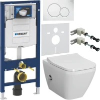 Комплект Унитаз подвесной VitrA Integra Square 7082B003-7209 с функцией биде + Крышка Integra Square 191-003-009 с микролифтом + Инсталляция Geberit Duofix UP 320 111.300.00.5 + Кнопка Sigma 01 115.770.11.5 белая + Крепления 111.815.00.1 к стене + Звукоиз