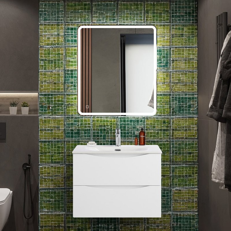 Тумба с раковиной BelBagno Marino-cer-n 70 подвесная, bianco opaco