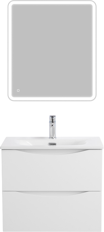 Тумба с раковиной BelBagno Marino-cer-n 70 подвесная, bianco opaco