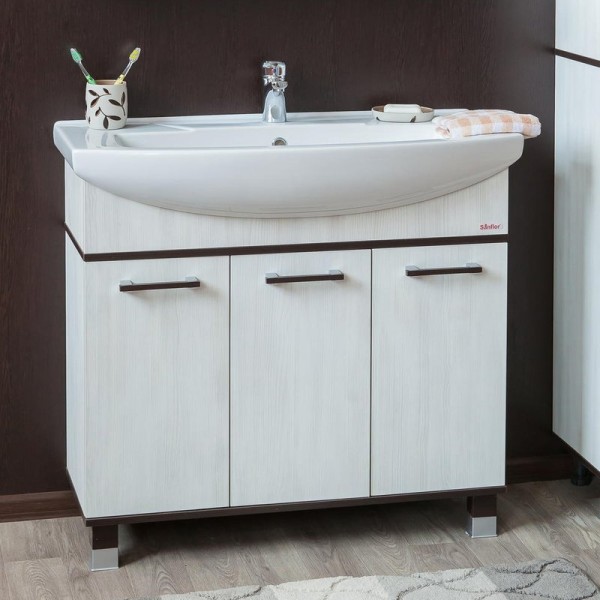 Тумба под раковину Sanflor Толедо 105, венге, северное дерево светлое